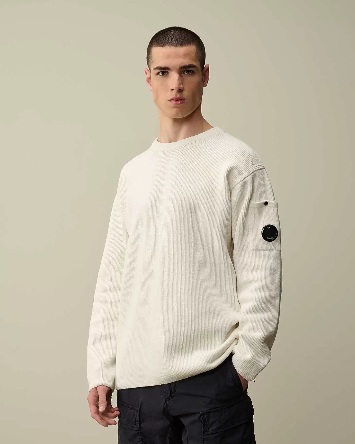 chenille_cotton_lens_knit_2.webp Homme C.P. Company Pulls^Chenille Cotton Lens Knit