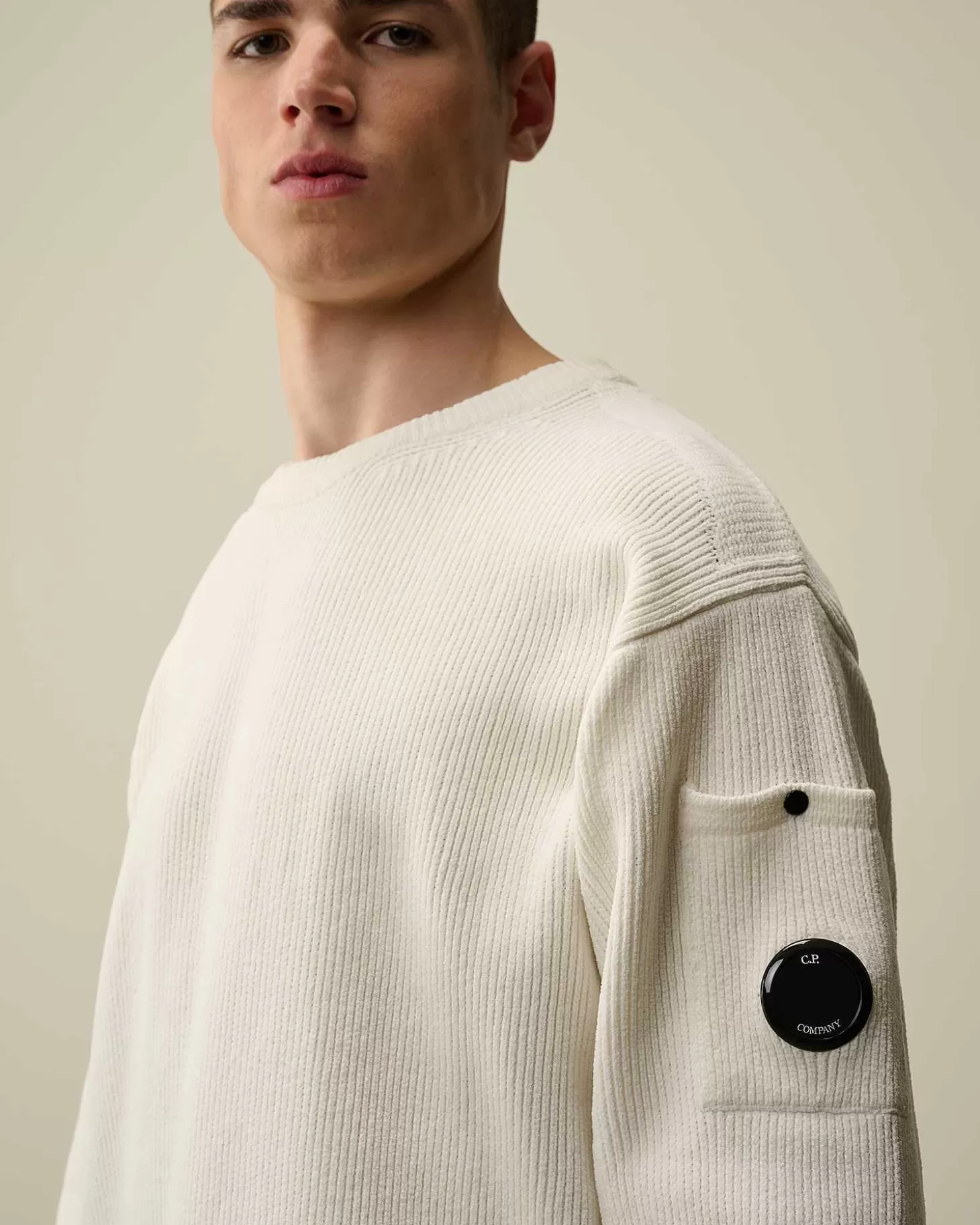 chenille_cotton_lens_knit_4.webp Homme C.P. Company Pulls^Chenille Cotton Lens Knit