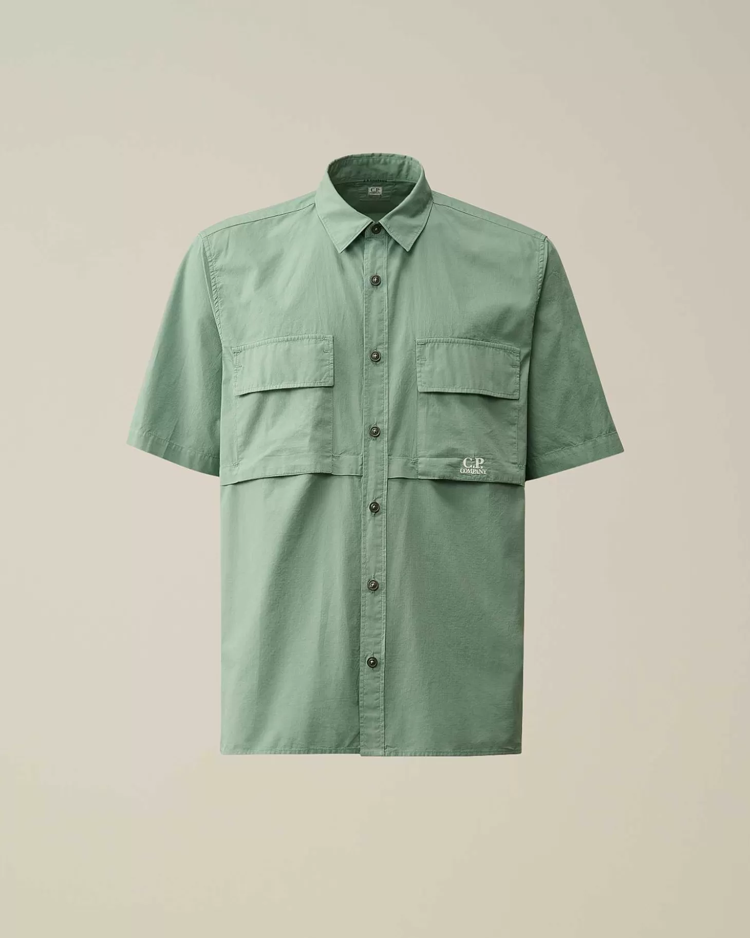 cotton_ripstop_short_sleeved_shirt_1.webp Homme C.P. Company Chemises^Cotton Rip-Stop Short Sleeved Shirt
