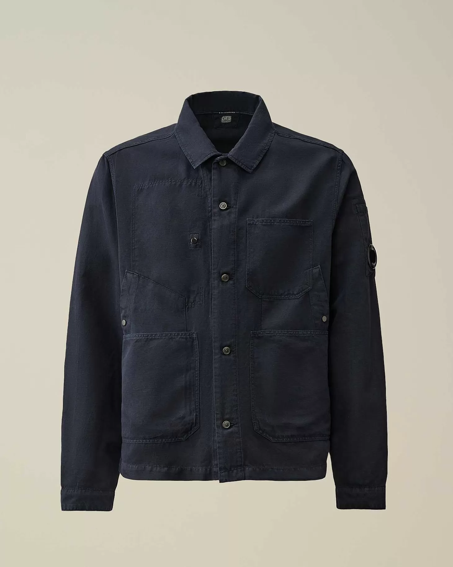 cottonlinen_overshirt_1-3.webp Homme C.P. Company Surchemises^Cotton/Linen Overshirt