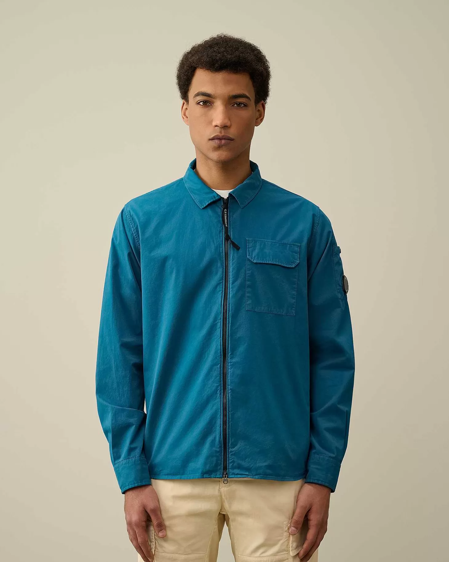 gabardine_zipped_shirt_2-1.webp Homme C.P. Company Chemises^Gabardine Zipped Shirt
