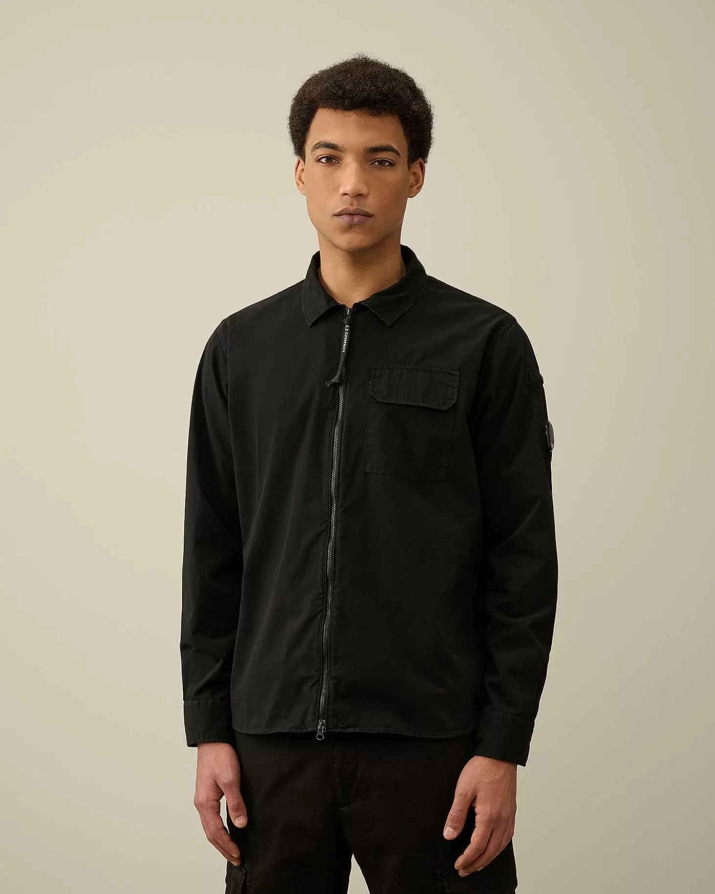 gabardine_zipped_shirt_2-5.webp Homme C.P. Company Chemises^Gabardine Zipped Shirt