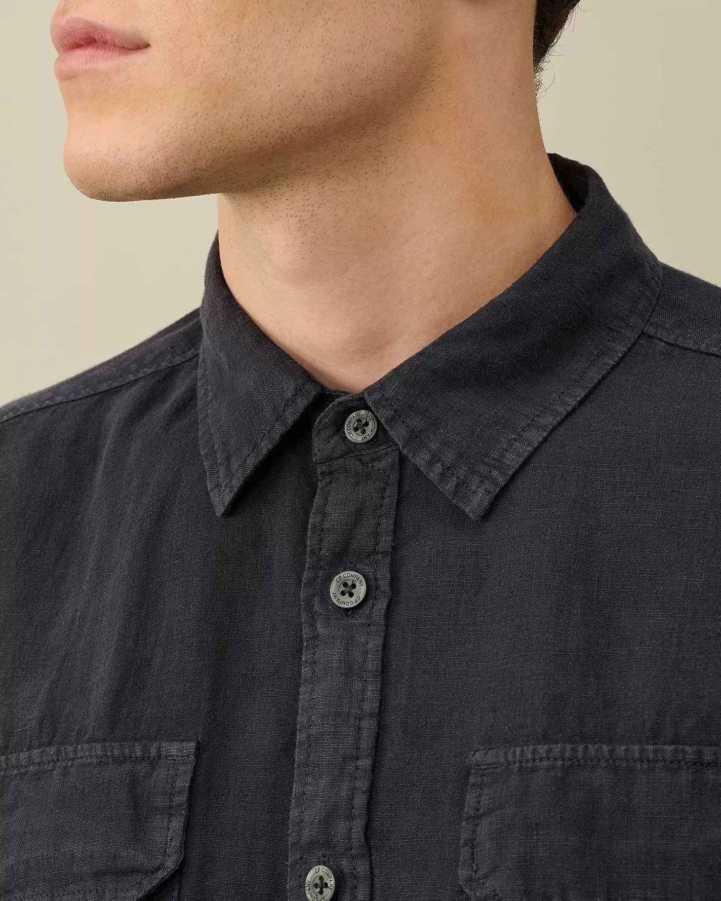 linen_pocket_shirt_5.webp Homme C.P. Company Chemises^Linen Pocket Shirt