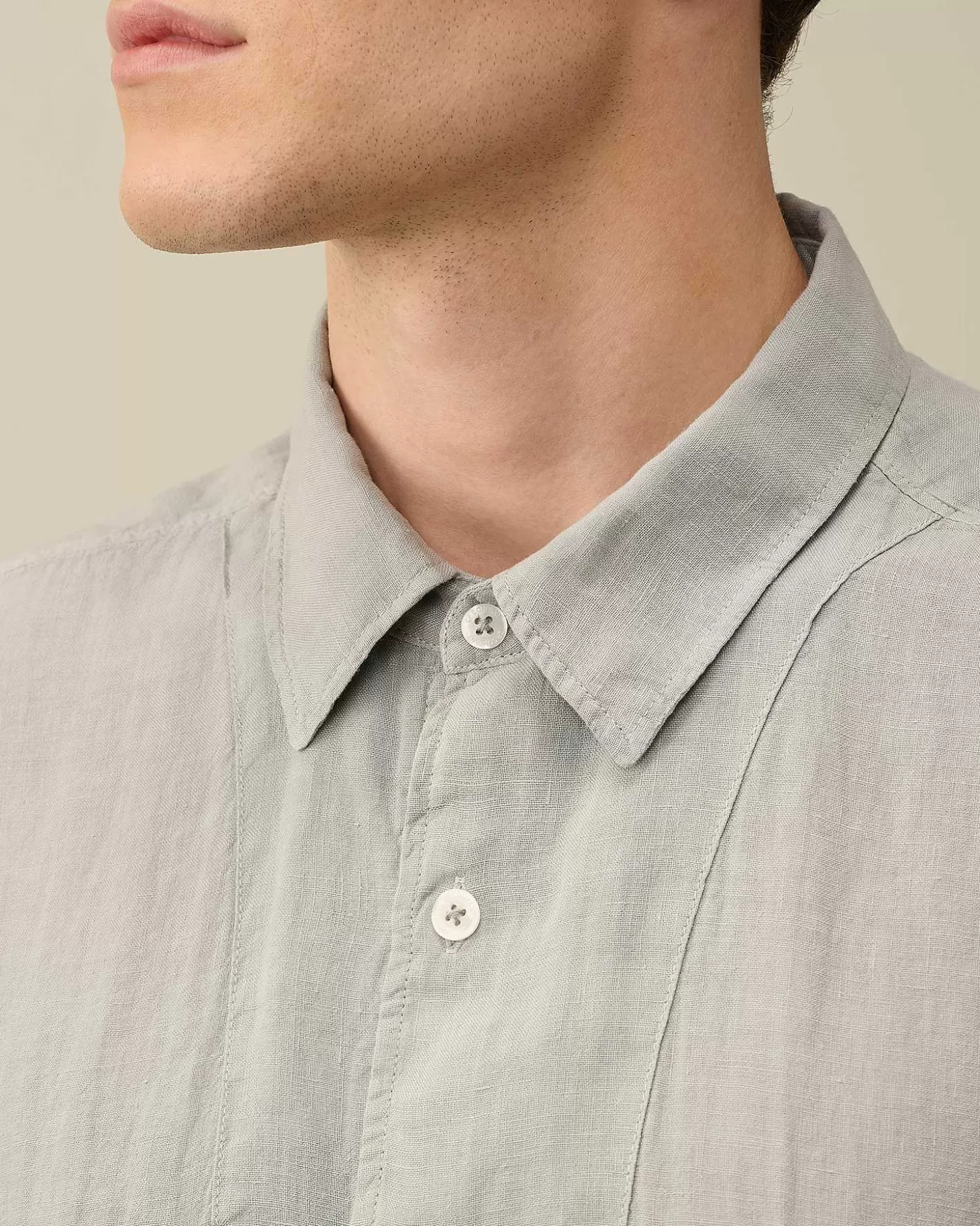 linen_short_sleeved_shirt_5.webp Homme C.P. Company Chemises^Linen Short Sleeved Shirt