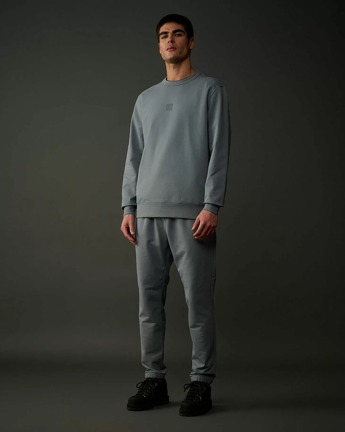 metropolis_series_stretch_fleece_logo_sweatshirt_5.webp Homme C.P. Company Metropolis Series^Metropolis Series Stretch Fleece Logo Sweatshirt