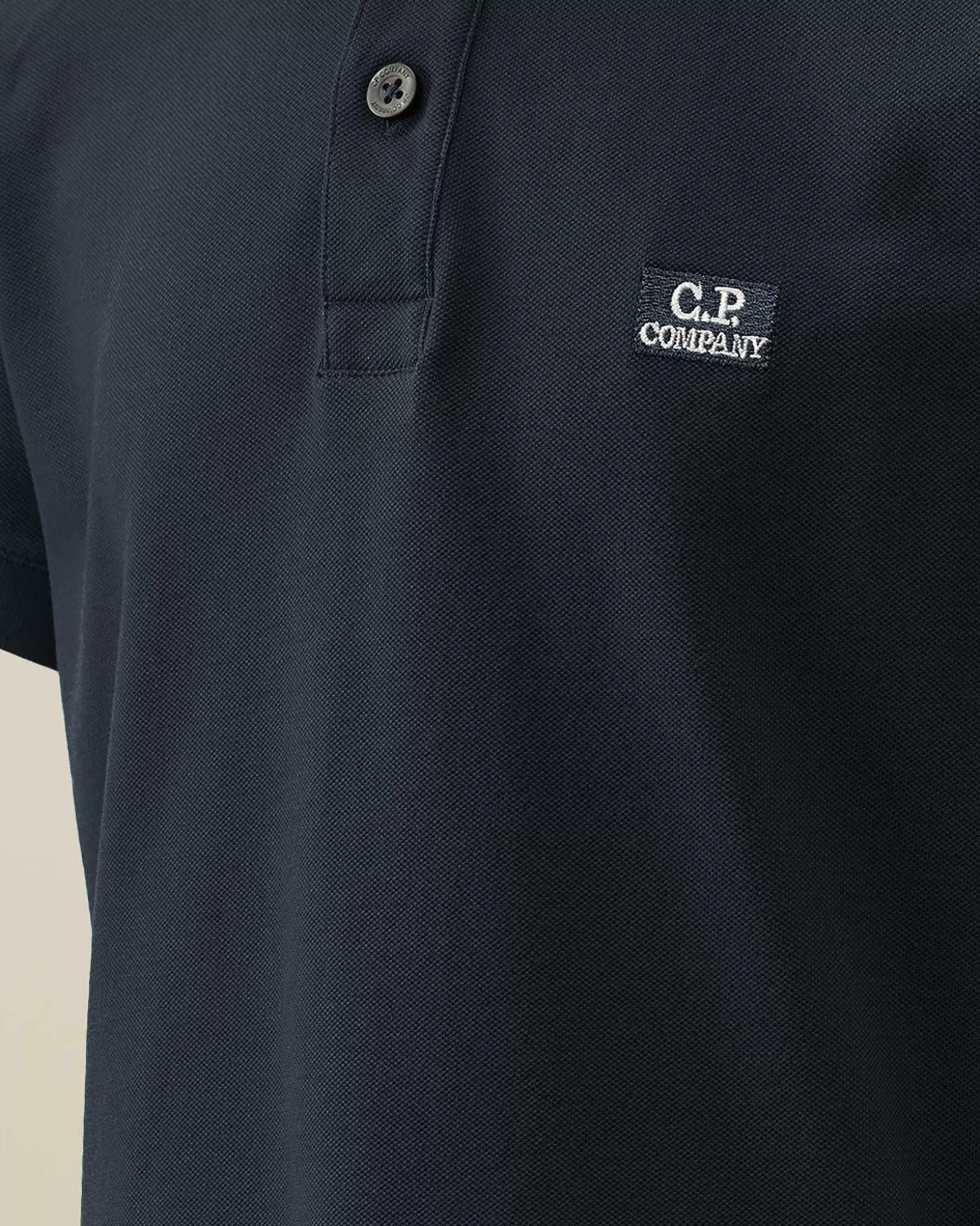 u16_stretch_piquet_logo_striped_collar_polo_shirt_4-2.webp Kids C.P. Company Vêtements 4-8 Ans^U16 Stretch Piquet Logo Striped Collar Polo Shirt